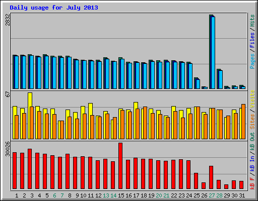 Daily usage for July 2013