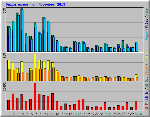 Daily usage for November 2013