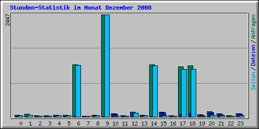 Stunden-Statistik im Monat Dezember 2008