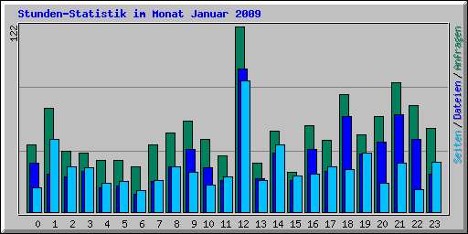 Stunden-Statistik im Monat Januar 2009