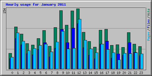 Hourly usage for January 2011