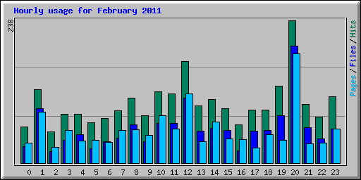 Hourly usage for February 2011