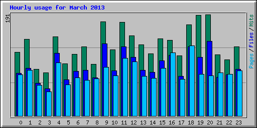 Hourly usage for March 2013