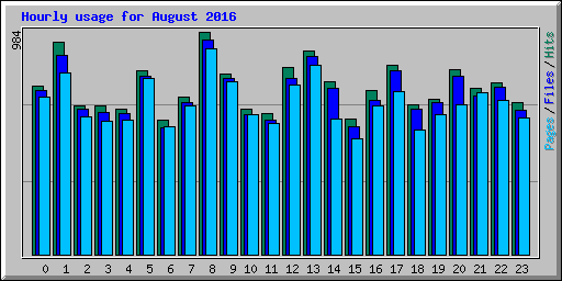 Hourly usage for August 2016