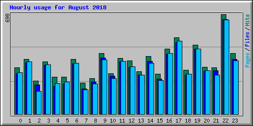 Hourly usage for August 2018