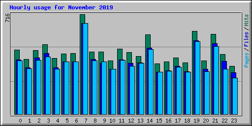 Hourly usage for November 2019